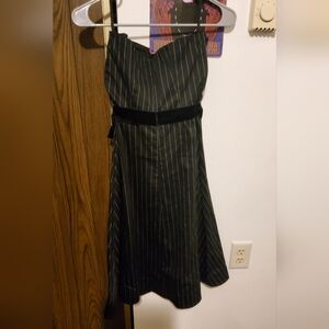 Elegant Black Pinstripe Dress